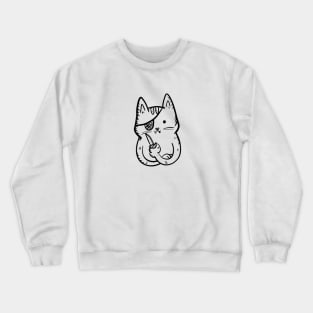 Cat bandit with a knife and a blindfold Crewneck Sweatshirt